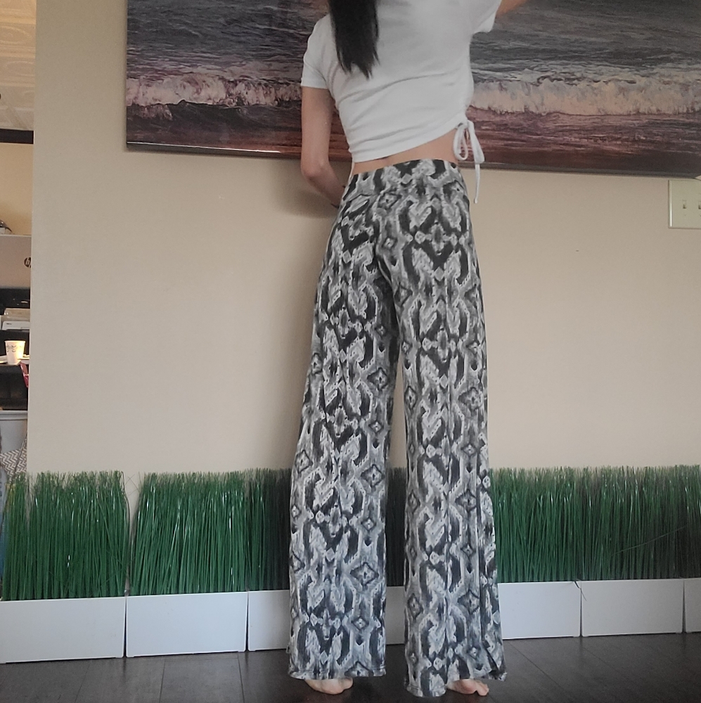 Palazzo pants open leg high waisted - Picture 3 of 6
